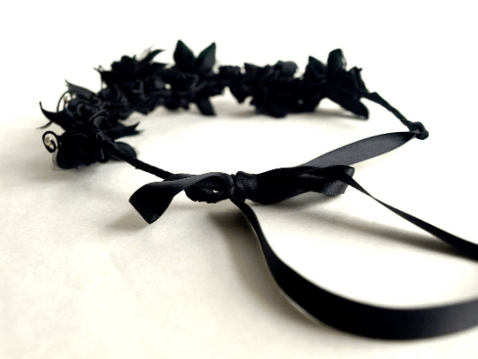Black Floral Tiara