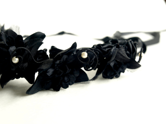 Black Floral Tiara
