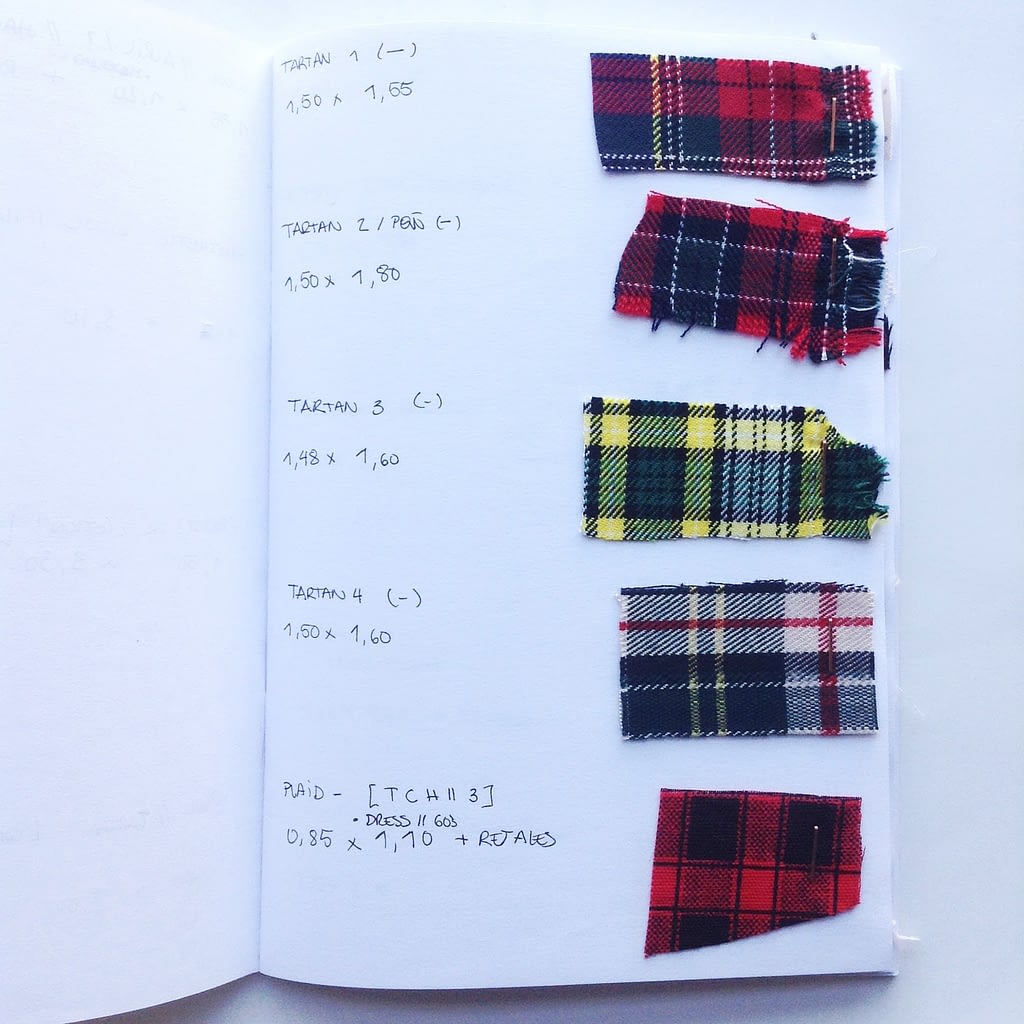 Notebook for fabrics