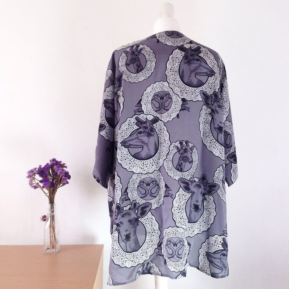 Quirky and romantic print kimono